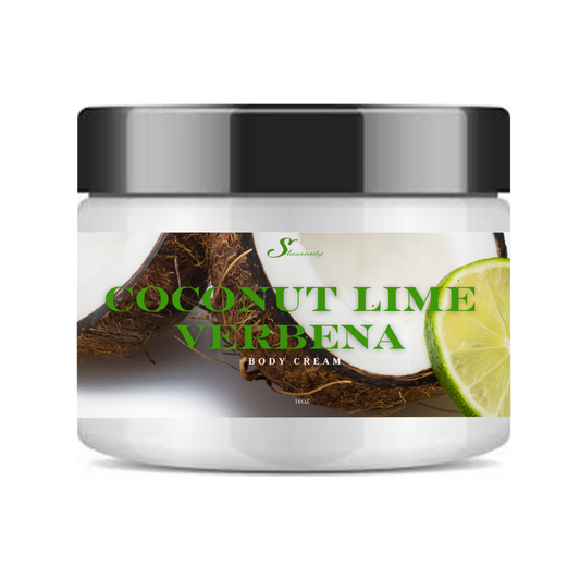 Coconut Lime Verbena Scented Ultra Hydrating Nourishing Body Cream – Deep Moisture for Dry Skin - 16oz