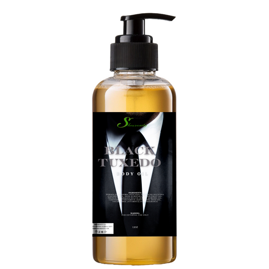 Black Tuxedo Nourishing Body Oil - 12oz | Avocado, Coconut, Olive, Sweet Almond & Safflower Oils + Vitamin E