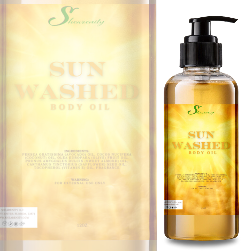 Sunwashed Nourishing Body Oil - 12oz | Avocado, Coconut, Olive, Sweet Almond & Safflower Oils + Vitamin E