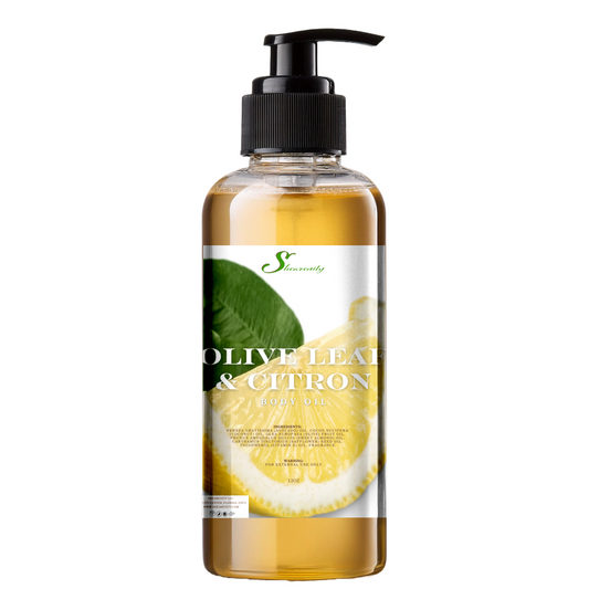 Olive Leaf and Citron Nourishing Body Oil - 12oz | Avocado, Coconut, Olive, Sweet Almond & Safflower Oils + Vitamin E