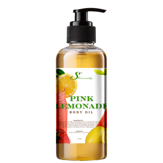 Pink Lemonade Nourishing Body Oil - 12oz | Avocado, Coconut, Olive, Sweet Almond & Safflower Oils + Vitamin E